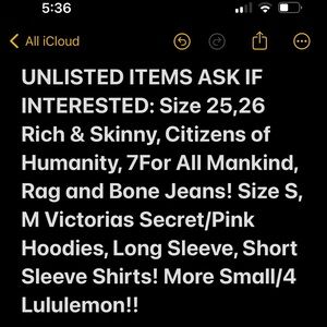 Unlisted Items